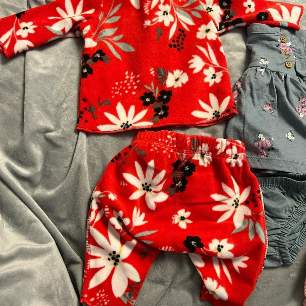 6pc NWOT newborn baby girl carters clothing lot - Picture 4 of 10